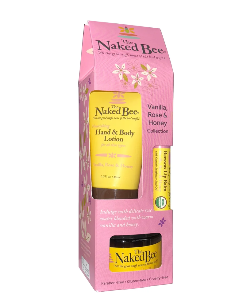 The Naked Bee Vanilla, Rose & Honey Gift Collection - front packaging