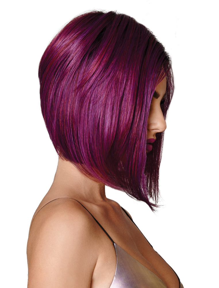 Midnight Berry wig by hairdo - angled side view