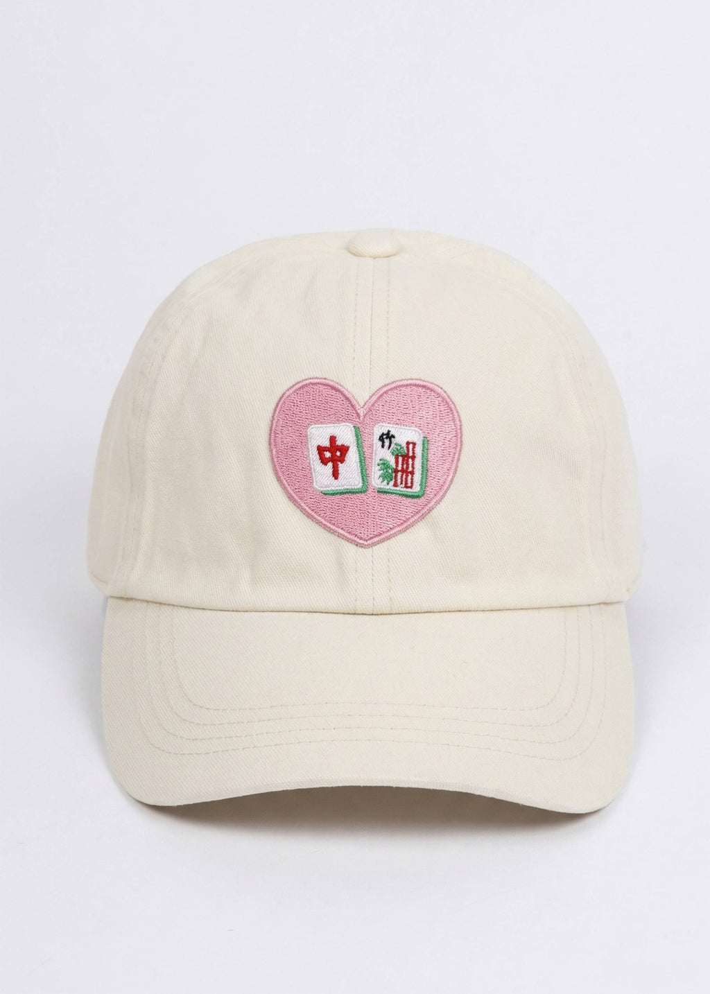 MAHJONG Heart Tiles Embroidered Baseball Cap