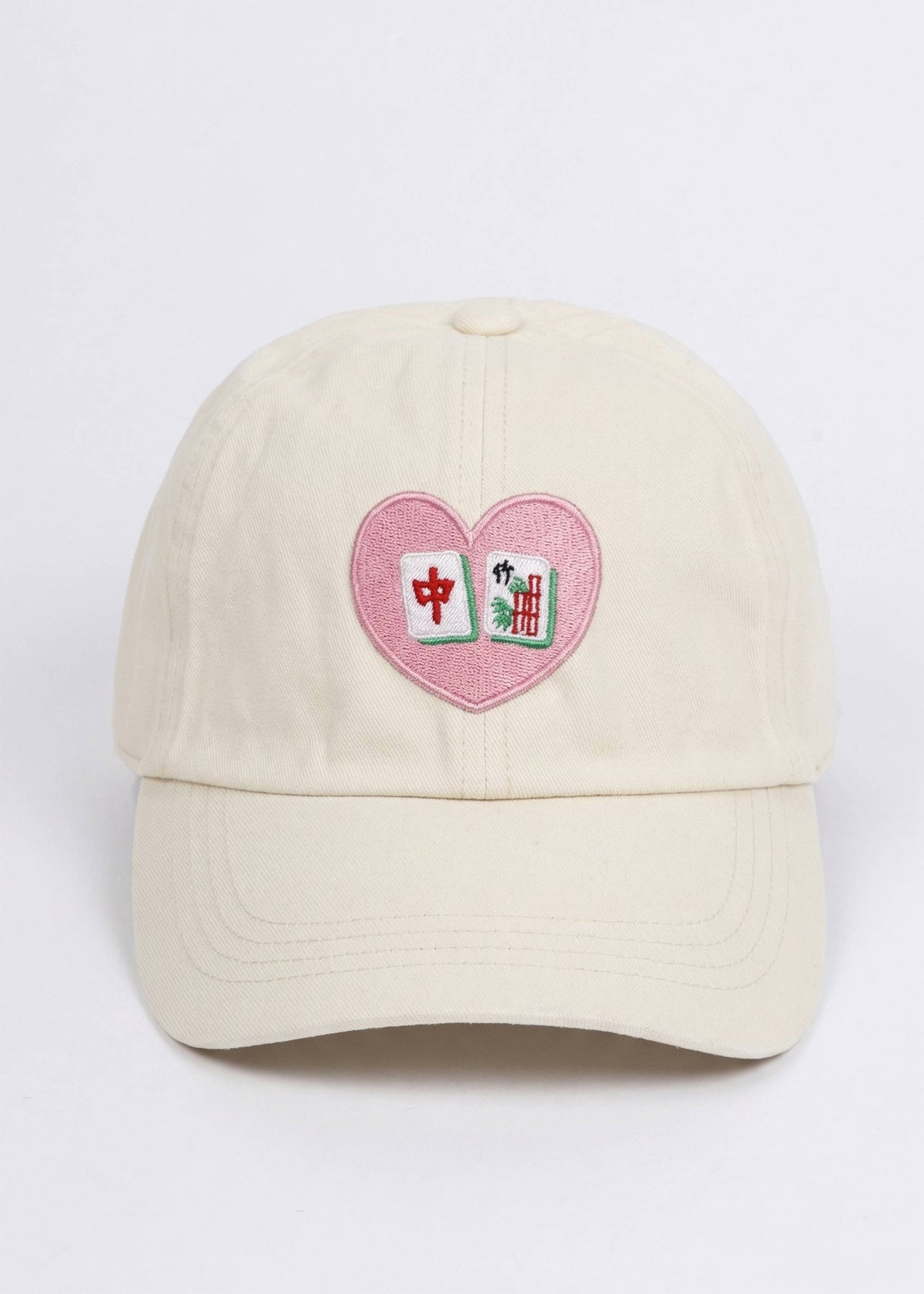 MAHJONG Heart Tiles Embroidered Baseball Cap
