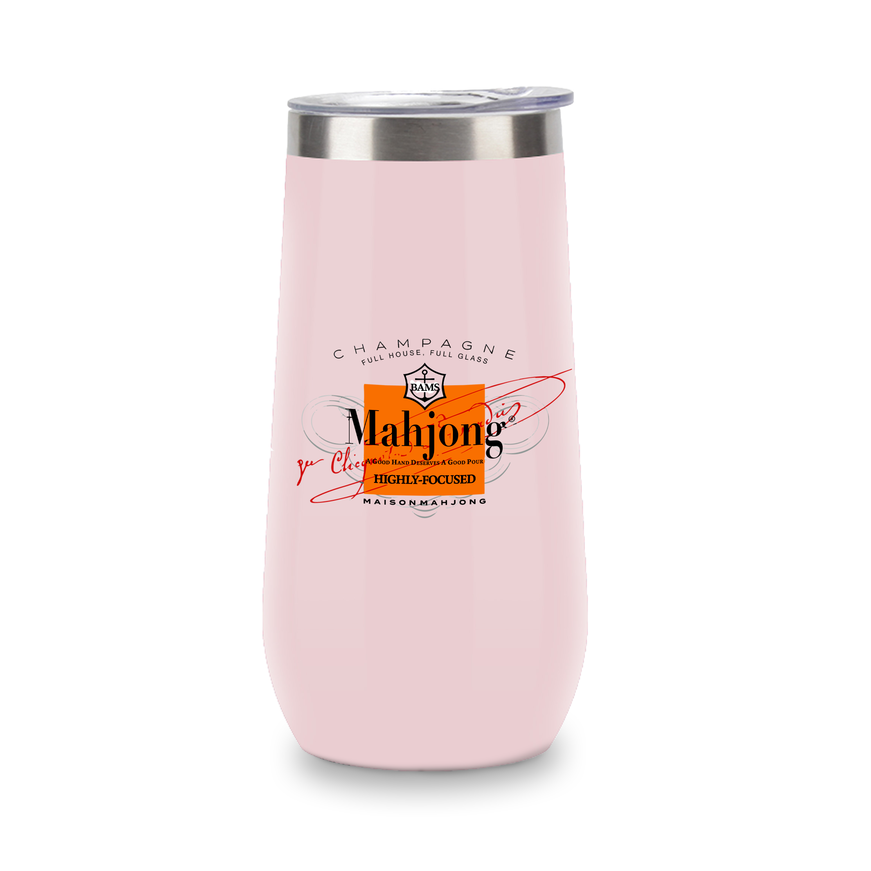 Champagne Tumbler (Pink) - Mahjong Org Label