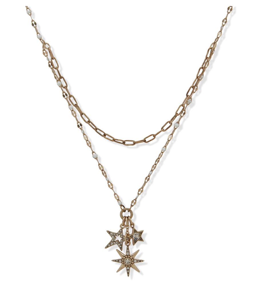 Golden Stars Charm Necklace