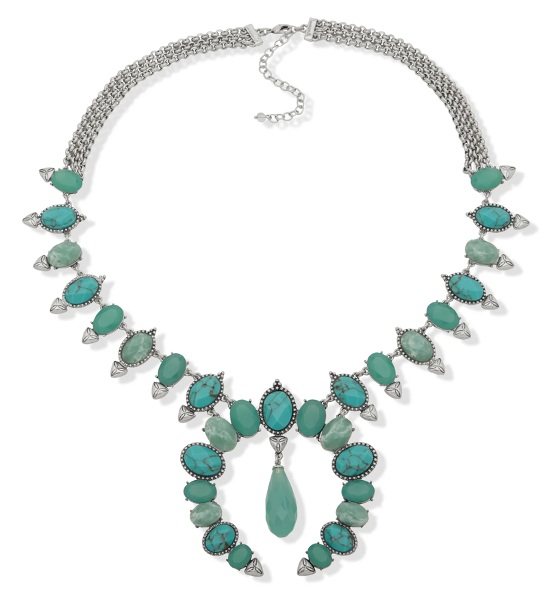 Stone Squash Blossom Necklace