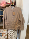 La Lou Linen Bomber Jacket•Taupe