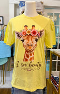 I See Beauty Giraffe Graphic Tee