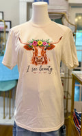 I See Beauty Longhorn Graphic Tee