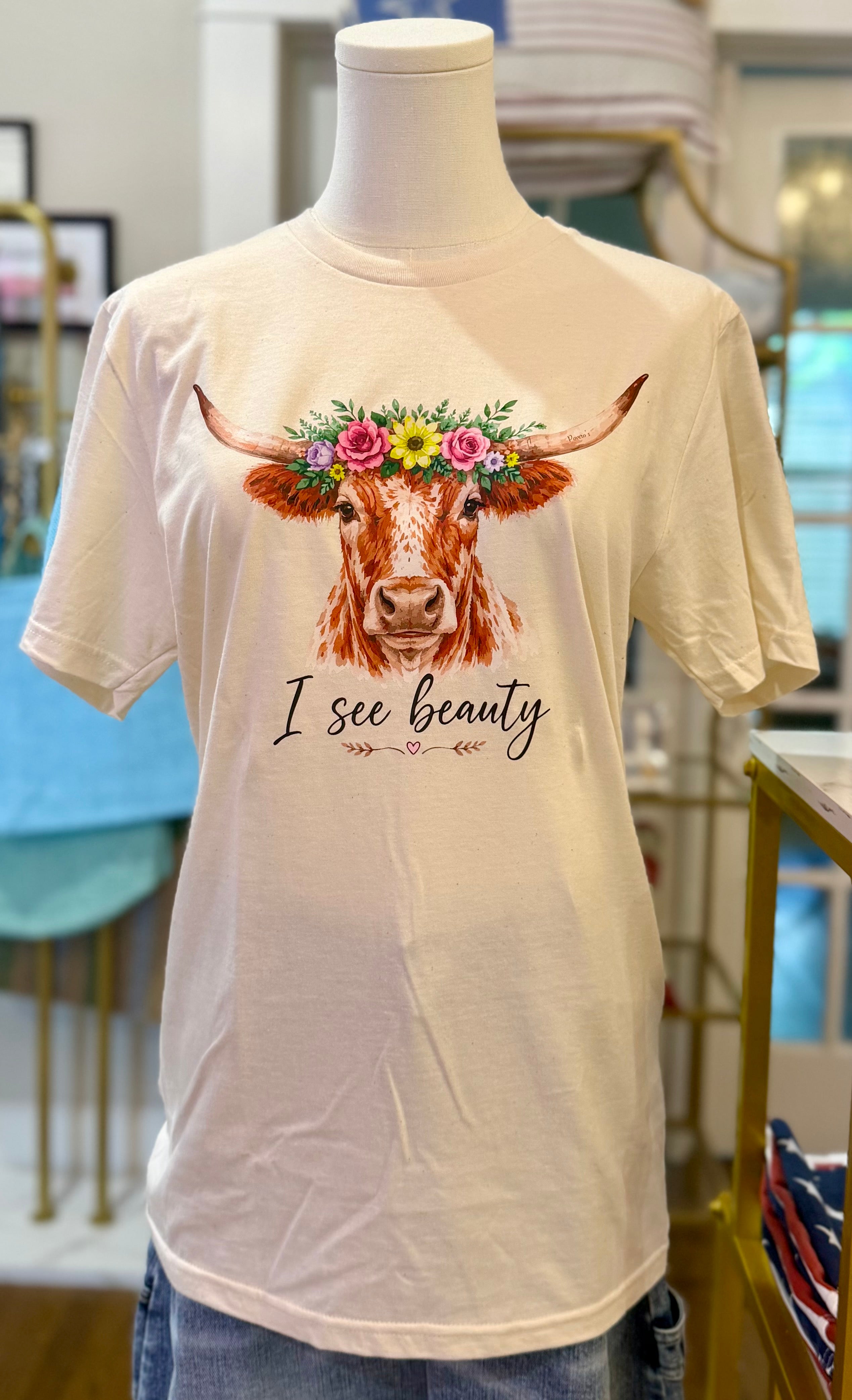 I See Beauty Longhorn Graphic Tee
